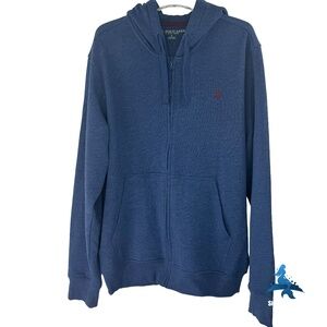 1236 U.S. Polo Assn. Full-Zip Hoodie – Size L – Heather Blue
